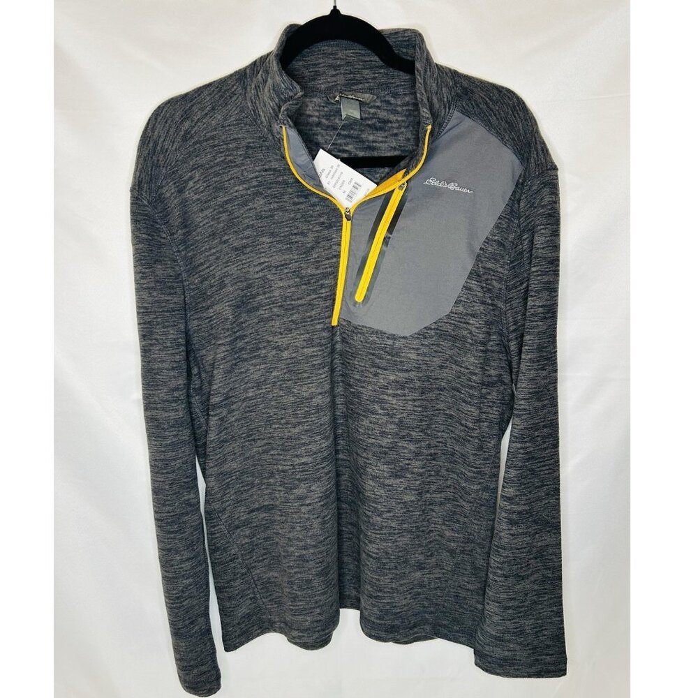 NWT Eddie Bauer First Accent Quarter Zip Jacket Men Cinder Gray M Fleece